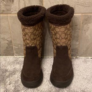 Coach Logo with suede boots